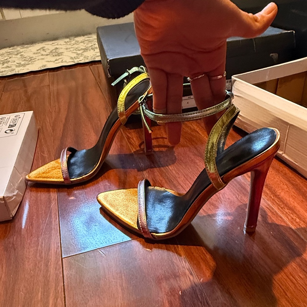 Iridescent Multicolor Stiletto Sandals - Women - Picture 8 of 9